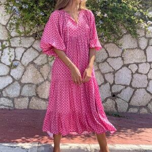 Pink Floral Women's Dress